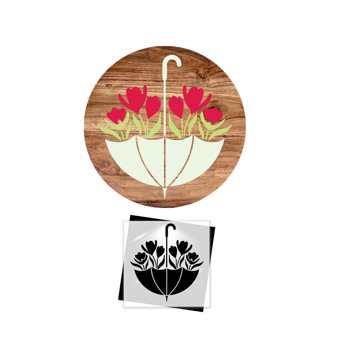 Spring Umbrella Stencil 12x12-Spring-Essential Stencil