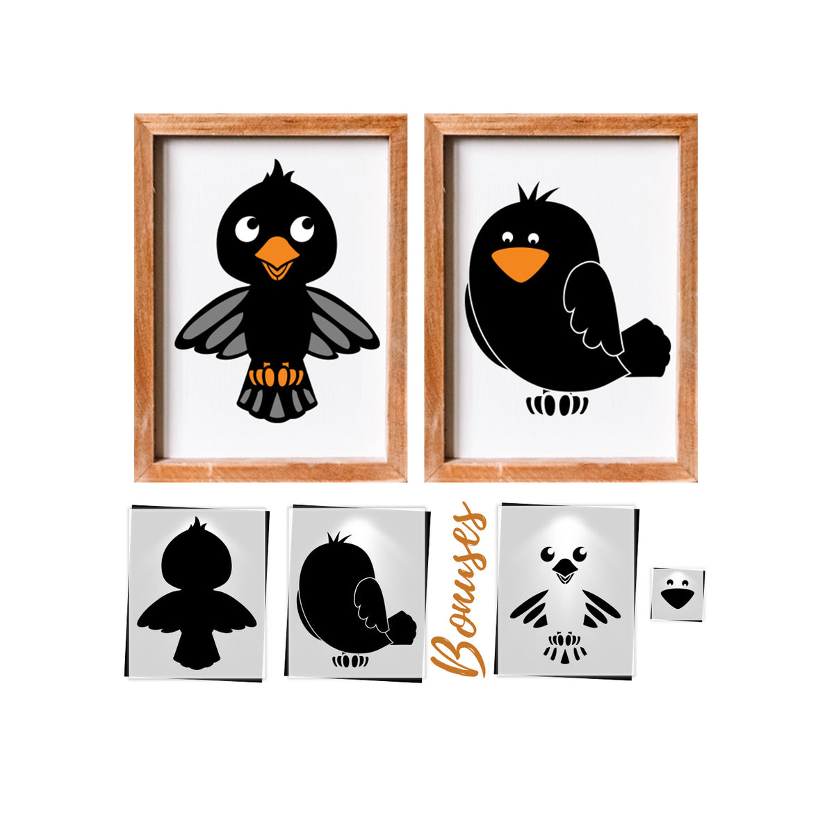 Cute Crows Stencil Set-Fall-Essential Stencil