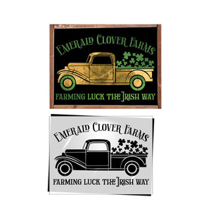 Emerald Clover Farms 16x12 Stencil-St. Patricks Day-Essential Stencil