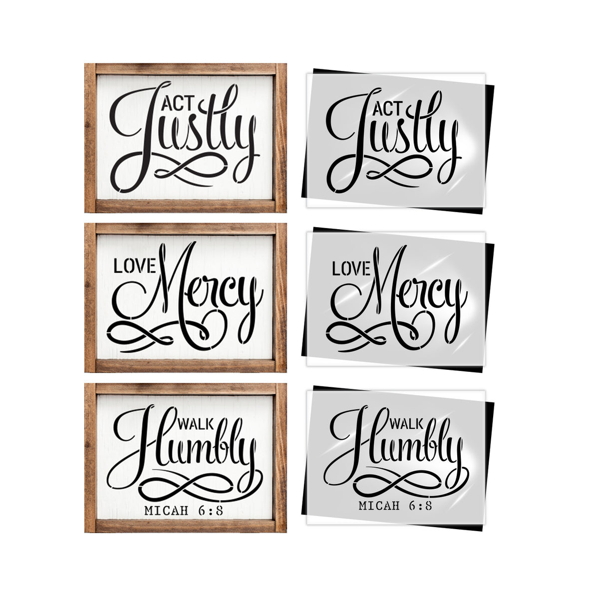 Micah 6:8 Calligraphy (3pk)-Stencils & Die Cuts-Essential Stencil