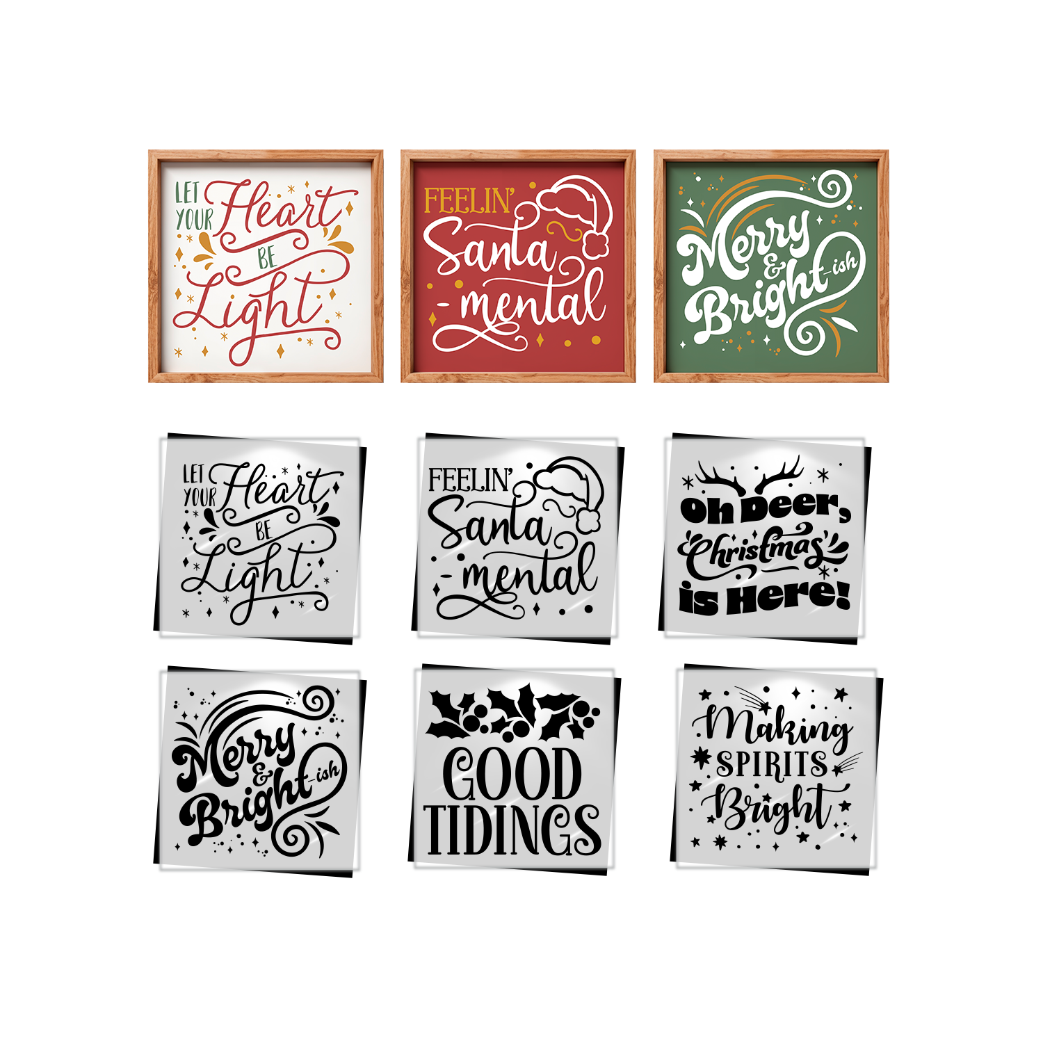 Oh Deer! Holiday Cheer Mini Stencil 6pk-Christmas-Essential Stencil