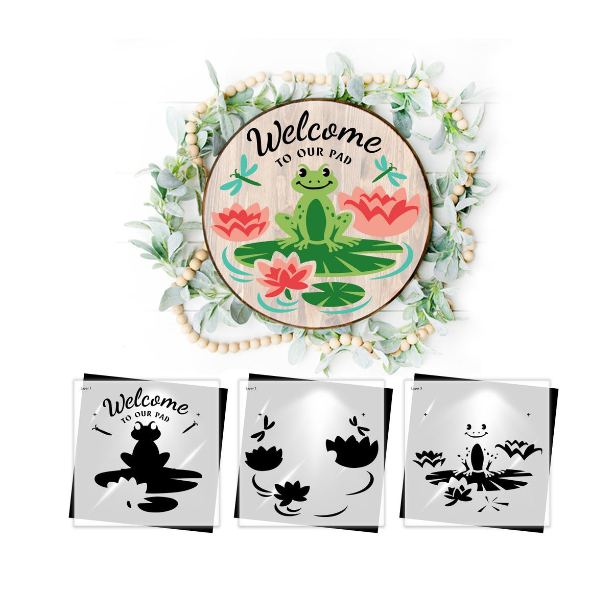 Welcome to Our Pad Door Hanger Layering Stencil (Free Gift)-free_gift-Essential Stencil