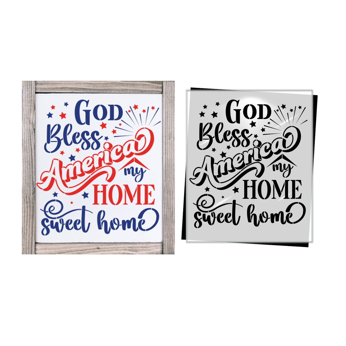 God Bless America 10"x12" Stencil-Patriotic-Essential Stencil