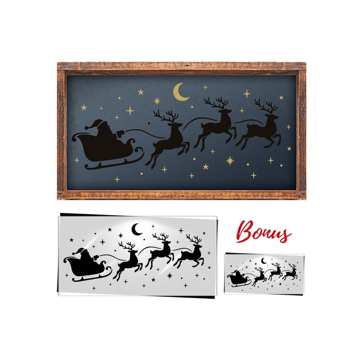 Santa's Sleigh Ride Stencil-Christmas-Essential Stencil