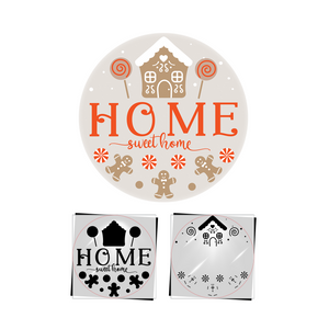 Gingerbread Home Sweet Home Door Hanger Stencil-Christmas-Essential Stencil