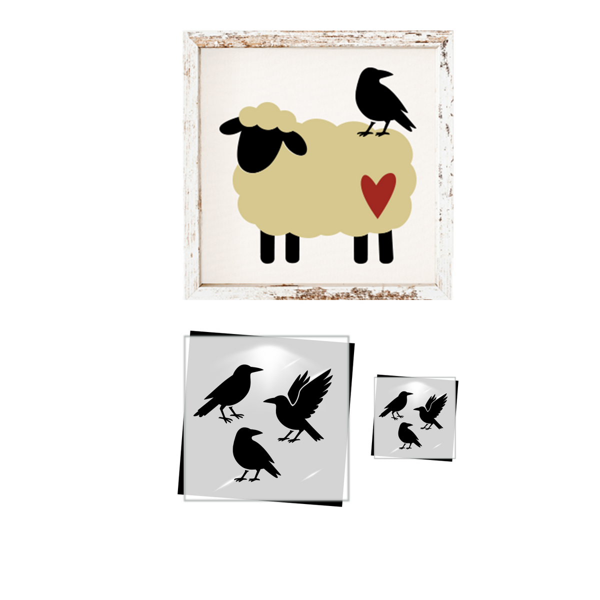 Primitive Crows 12x12 Stencil-Fall-Essential Stencil