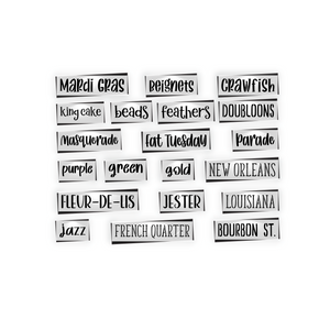 Mardi Gras 1 Words 20 pcs Stencil-Mardi Gras-Essential Stencil
