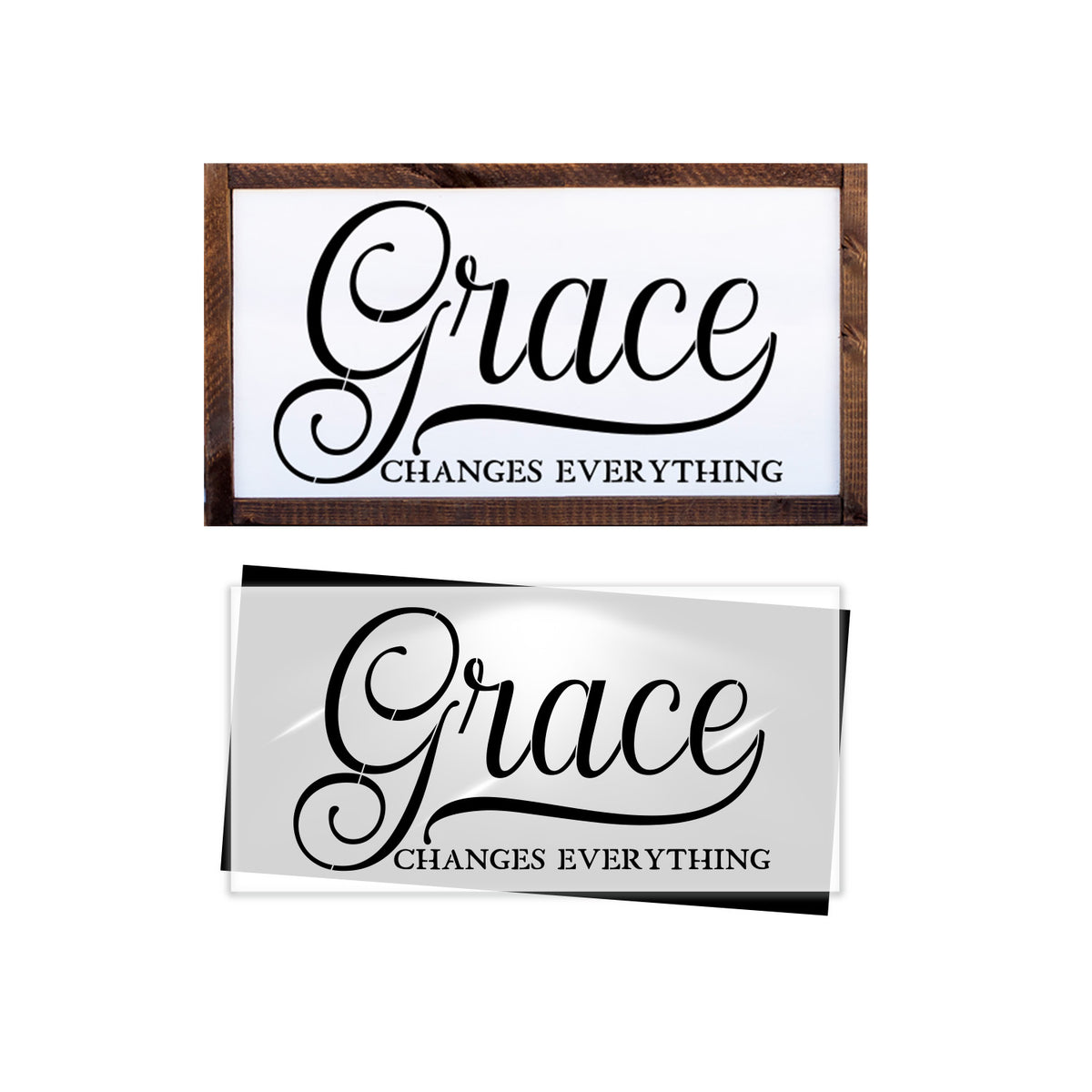Grace Changes Everything 16x8 Stencil-Scripture-Essential Stencil