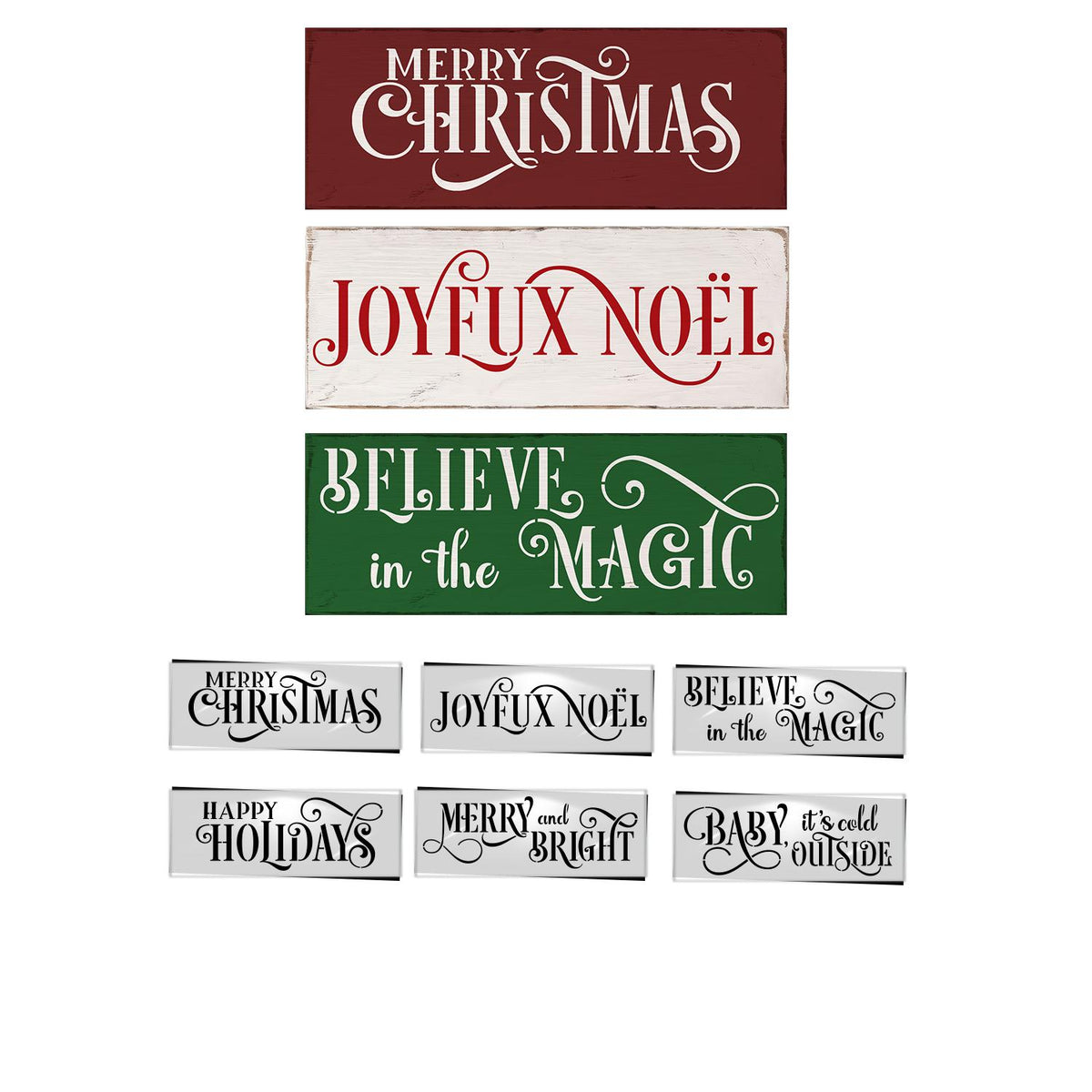 Holiday Script Christmas Stencil Set-Christmas-Essential Stencil