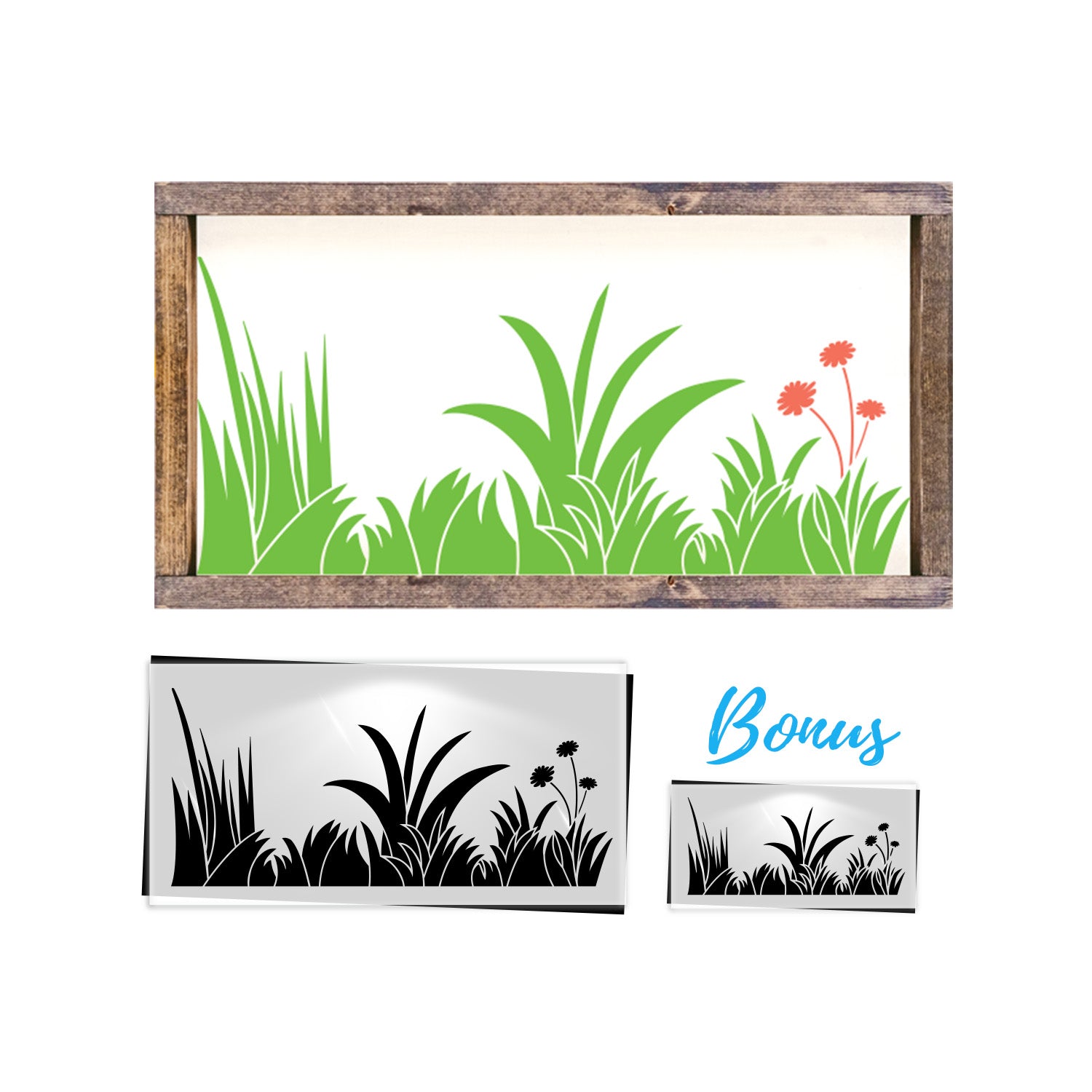 Grass Stencil + Bonus-Summer-Essential Stencil