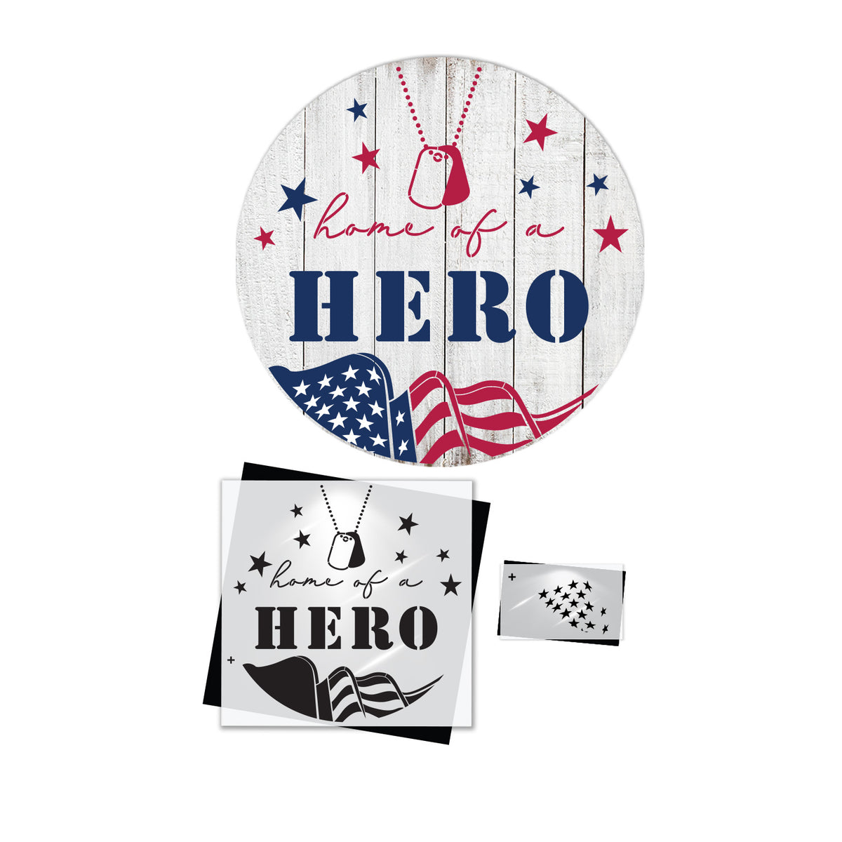 Home of a Hero Door Hanger Stencil-Patriotic-Essential Stencil