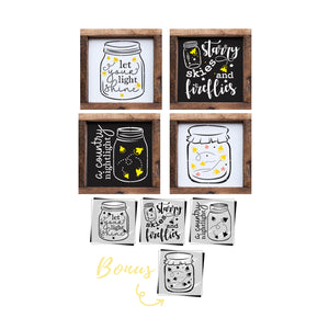Starry Skies and Fireflies Mini Sign Stencil + Bonus Set-Stencils & Die Cuts-Essential Stencil