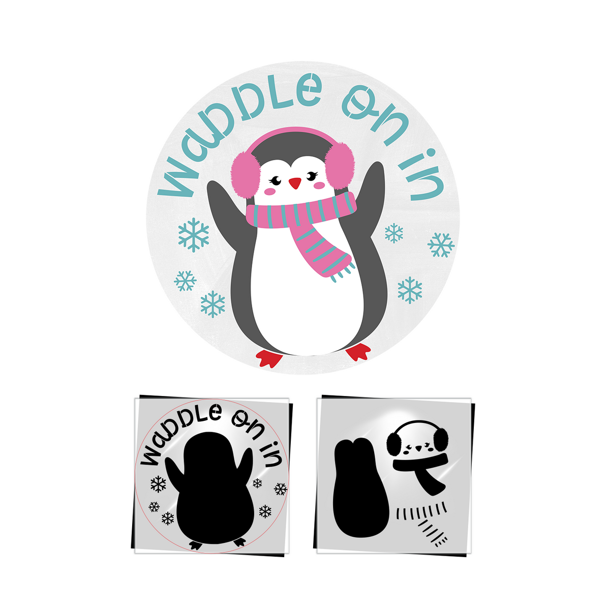 Waddle on in Door Hanger Stencil-Christmas-Essential Stencil