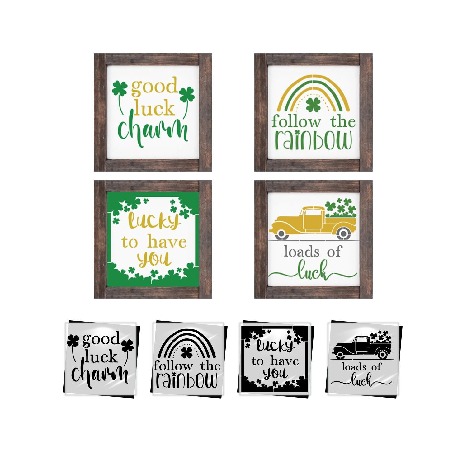 Good Luck Charm 6x6 4pk Stencil-St. Patricks Day-Essential Stencil