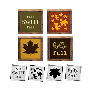 Maple Autumn Greetings Mini Stencil 4pk-Fall-Essential Stencil