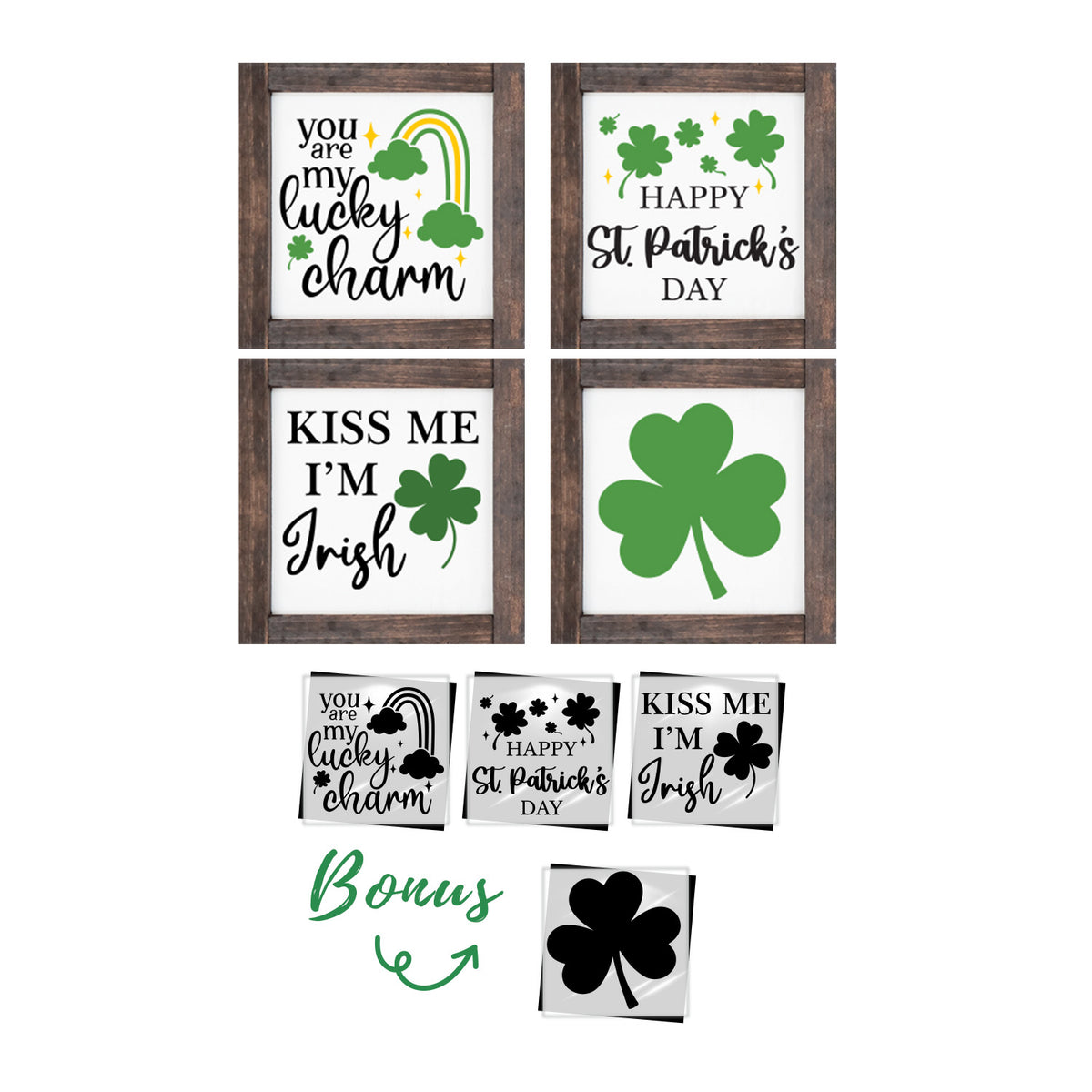 St. Patrick's Day Mini Sign Stencils ( 3Pk ) + bonus-St. Patricks Day-Essential Stencil