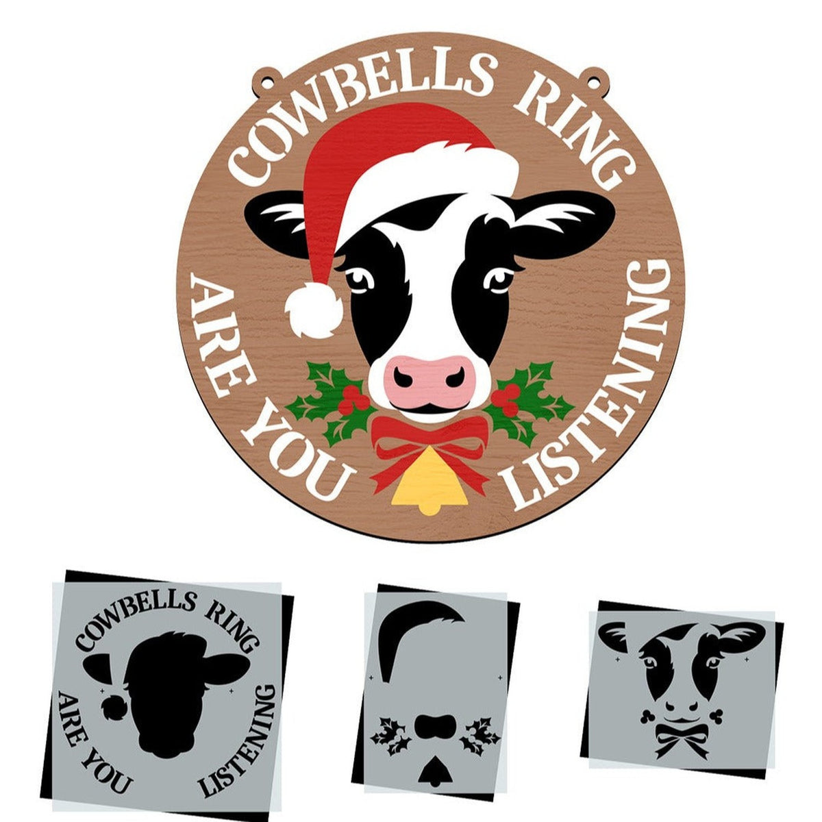 Cowbells Ring Door Layering Stencil-Christmas-Essential Stencil