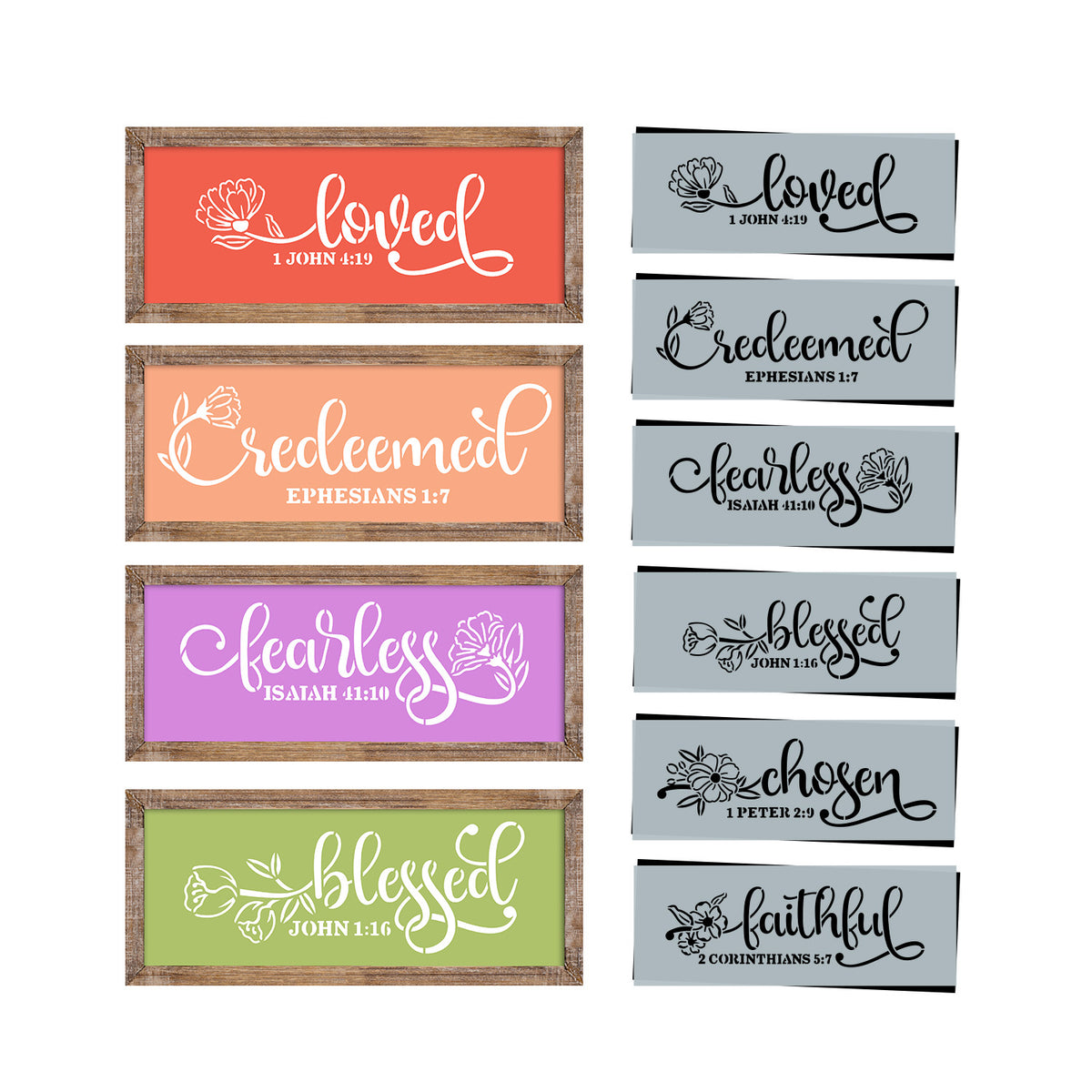 Words of Faith Stencils (6 Pack)-Spring-Essential Stencil