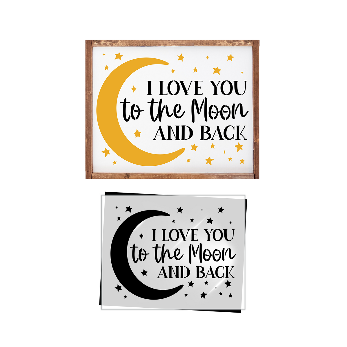 I love you to the Moon and Back 8x10 Stencil-Valentine-Essential Stencil