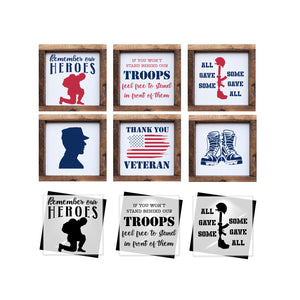 American Veteran Mini Sign Stencils (6 Pack)-Patriotic-Essential Stencil