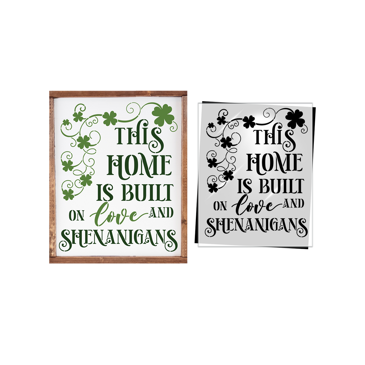 Love and Shenanigans 10x8 Stencil-St. Patricks Day-Essential Stencil