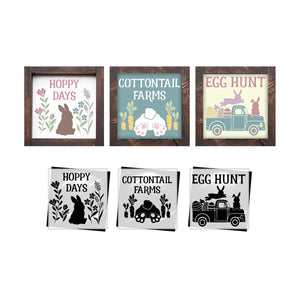Hoppy Days 6x6 (3pk) Stencil-Easter-Essential Stencil