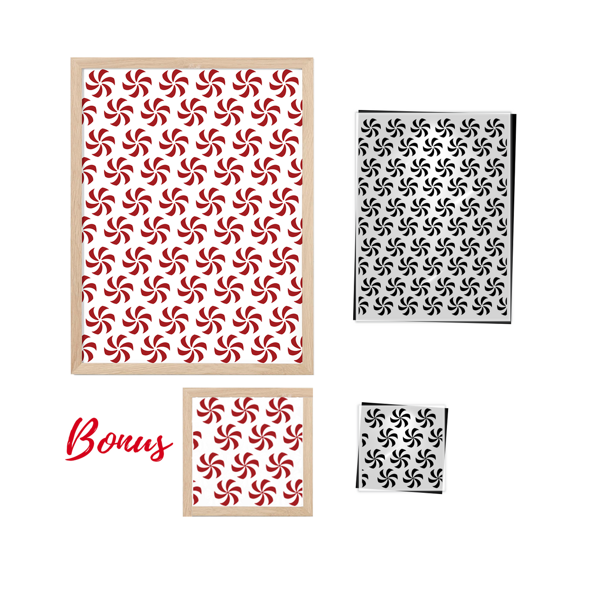 Peppermint Christmas Pattern Stencil