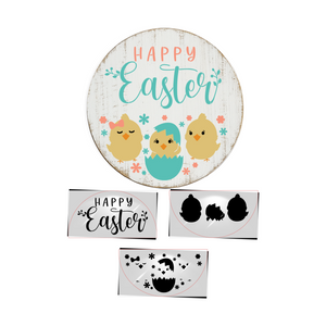 Happy Easter Chicks Door Hanger 16in Stencil-Easter-Essential Stencil