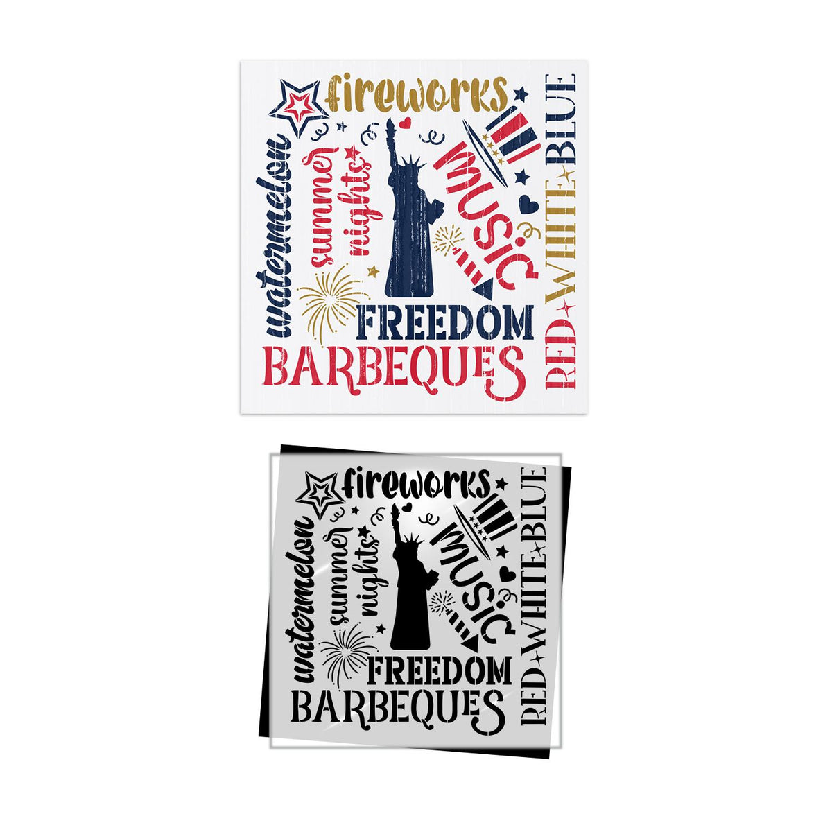 4th of July Collage-Patriotic-Essential Stencil