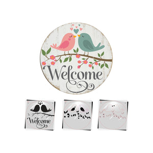 Love Birds Door Hanger 12x12 Stencil-Valentine-Essential Stencil