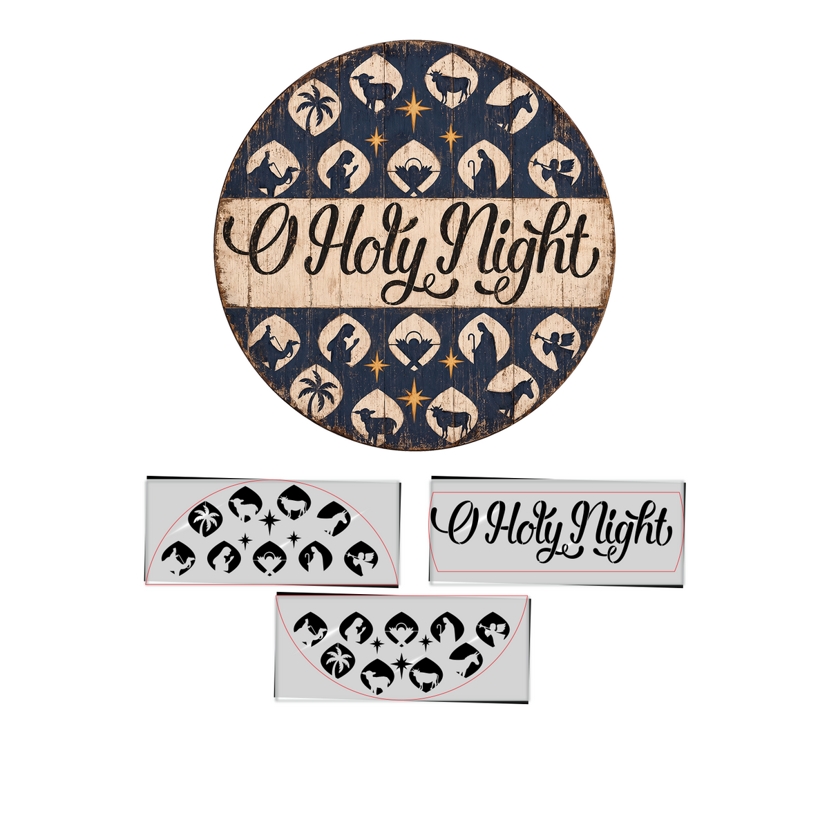 O Holy Night Nativity Stencil