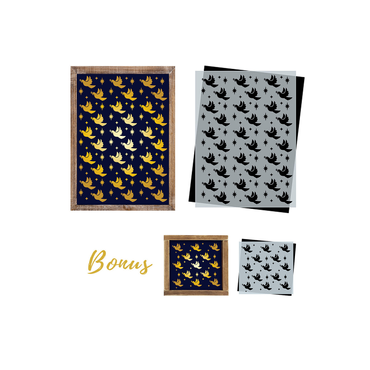 Dove and Nativity Star Pattern Stencil-Pattern-Essential Stencil