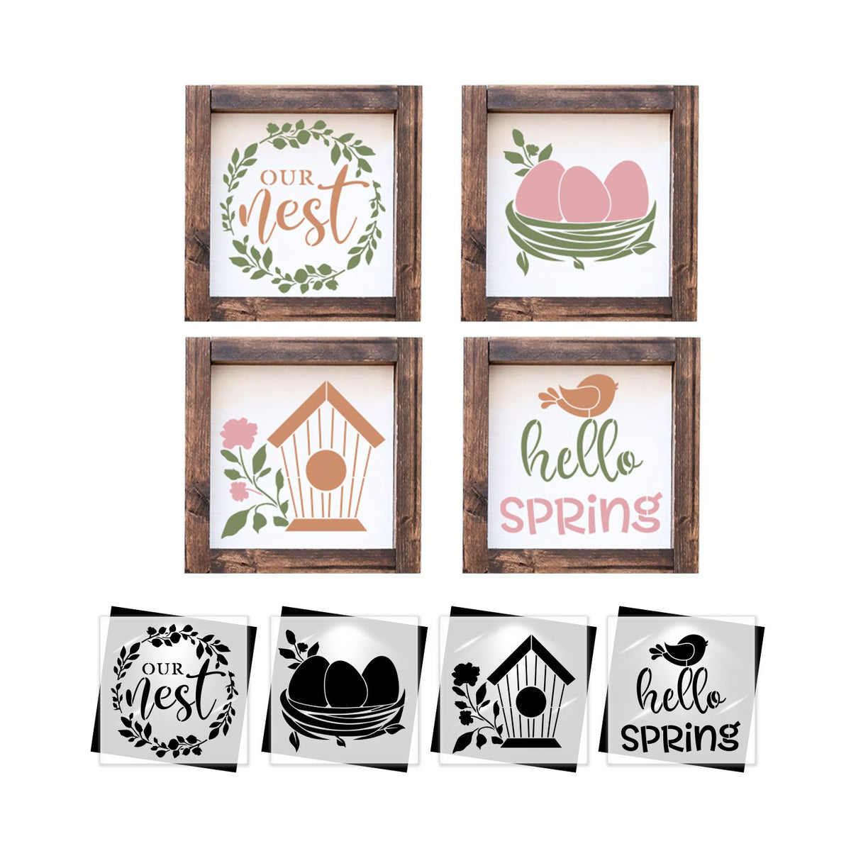 Our Nest Mini Sign Stencils 6x6 (4pk)-Spring-Essential Stencil