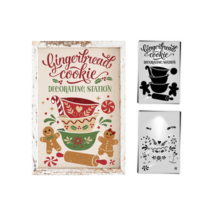 Gingerbread Cookie Decorating Station Stencil