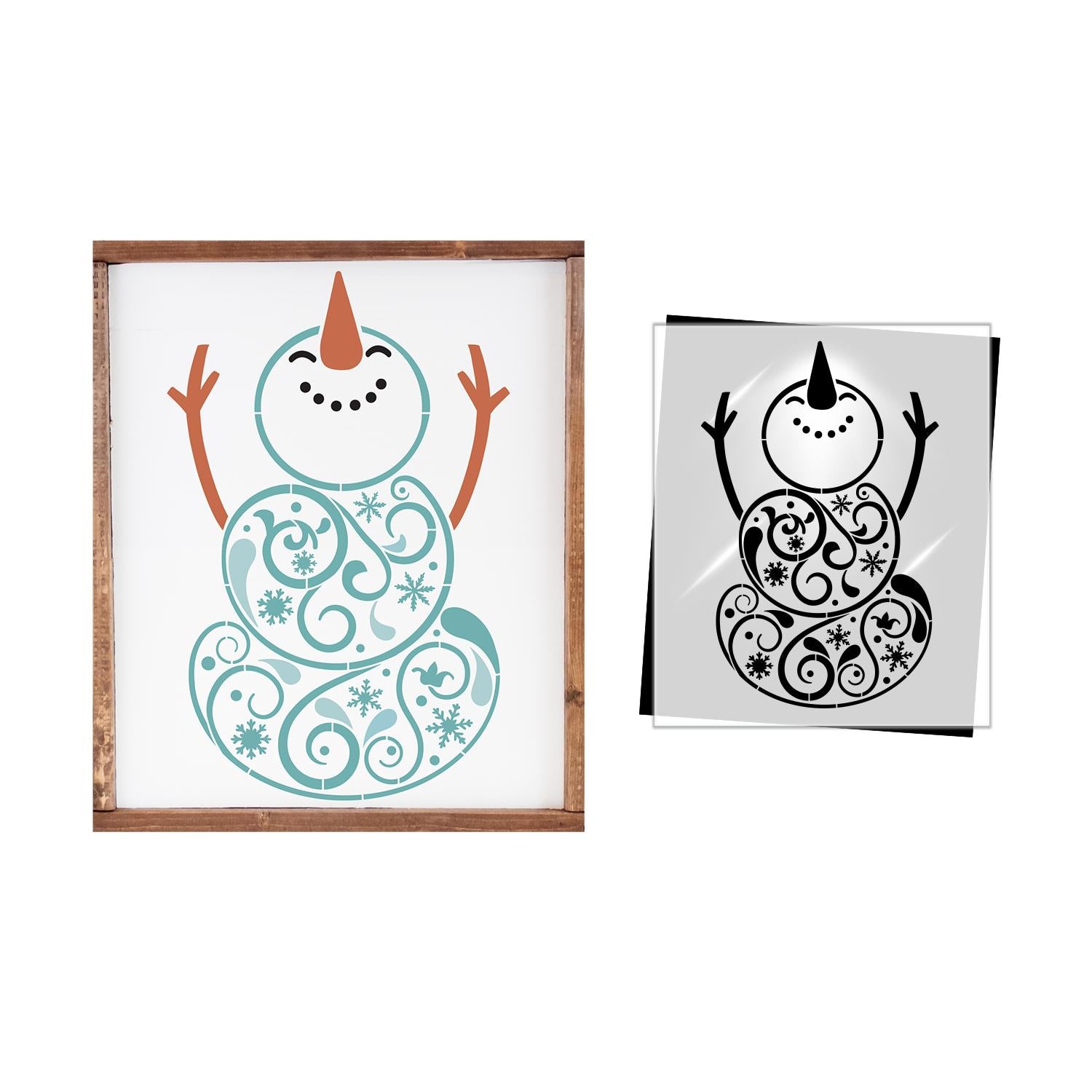 Whimsical Snowman Stencil-Christmas-Essential Stencil