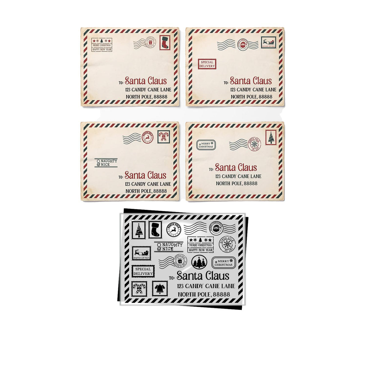 Christmas Postage to Santa Stencil-Christmas-Essential Stencil