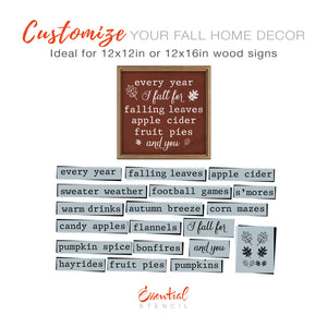 "Every Year I Fall for You" Sign Stencil-Pattern-Essential Stencil