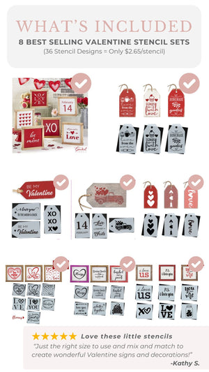 Made With Love Stencil Bundle-Essential Stencil