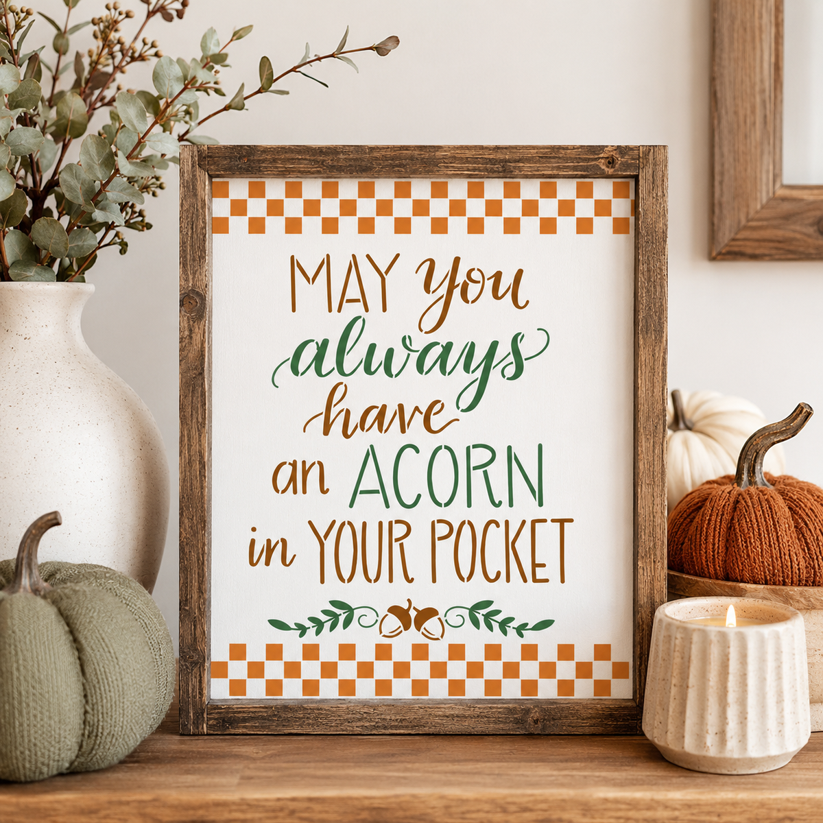 An Acorn in your Pocket Stencil
