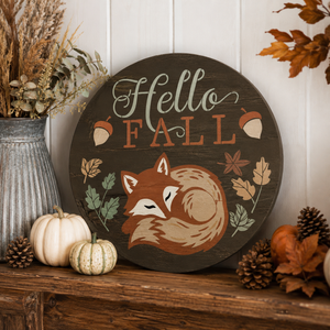 Hello Fall Fox Door Hanger