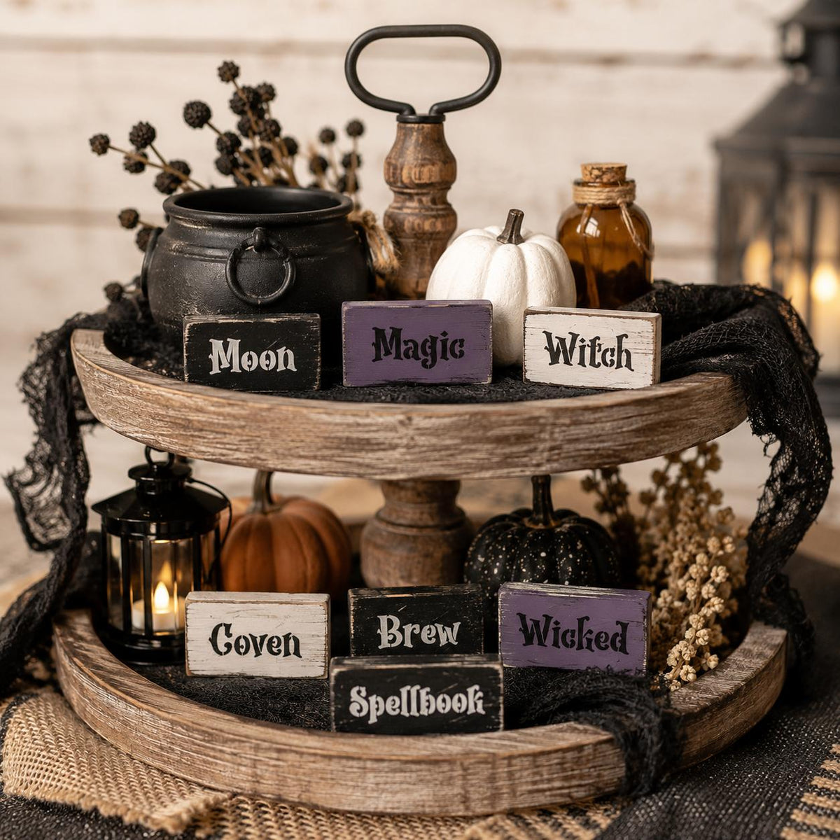 Witchy Halloween Word Stencil Set
