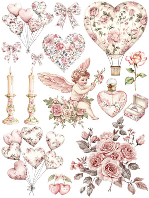 Chinoiserie Valentine Rub-on Transfer Set-Rub-on Transfer-Essential Stencil