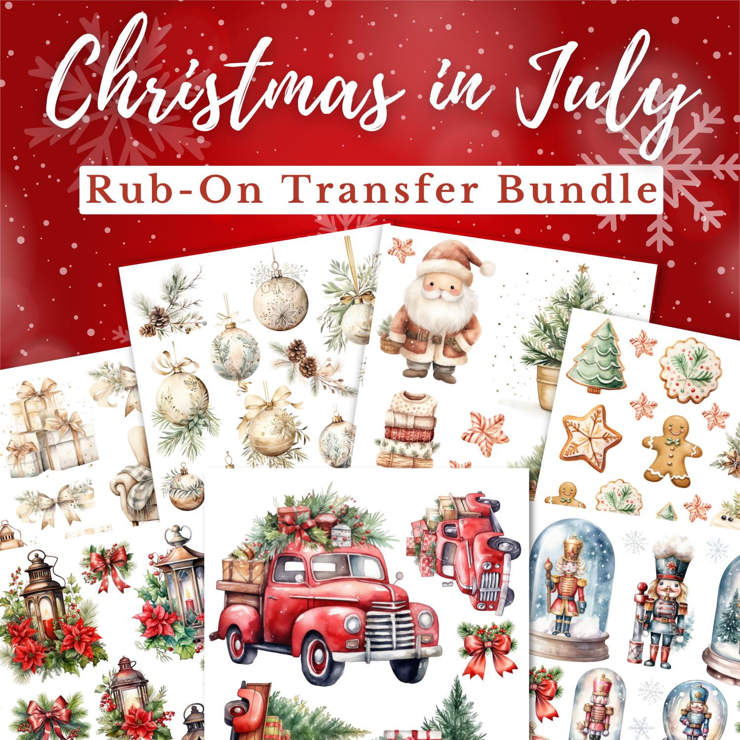 Christmas in July Rub-On Transfer Bundle-Rub-on Transfer-Essential Stencil