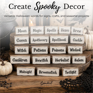 Witchy Halloween Word Stencil Set