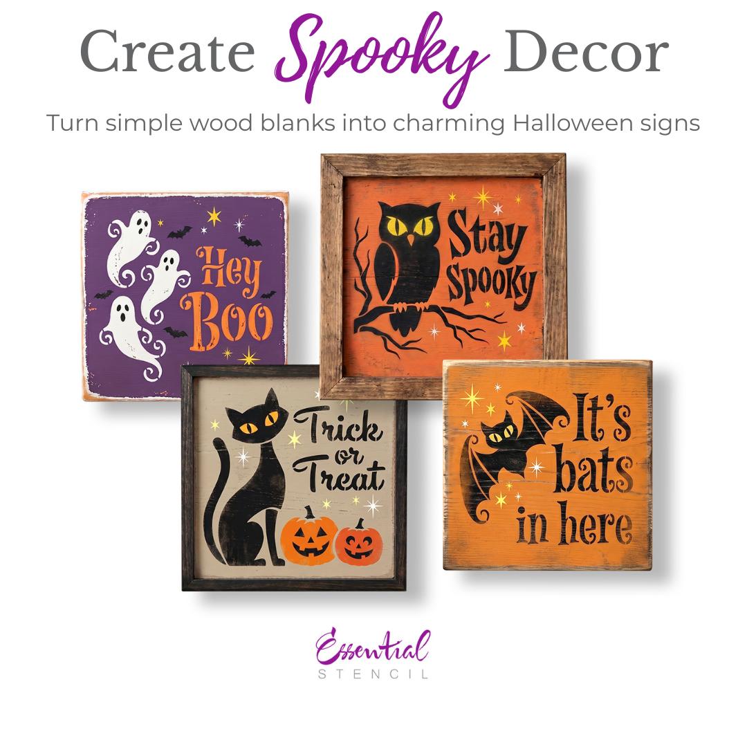 Mid-Century Halloween Stencil Set