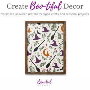 Spellbound Witch Pattern Stencil-Halloween-Essential Stencil