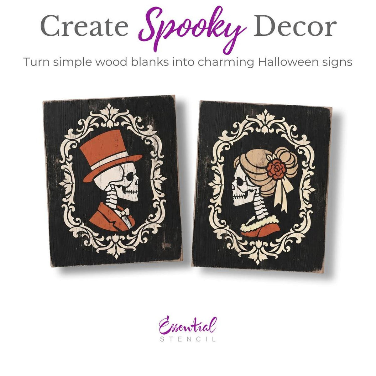 Skeleton Portraits Stencil Set-Halloween-Essential Stencil