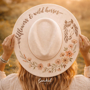 Wildflowers & Wild Horses-Hat Stencil-Essential Stencil