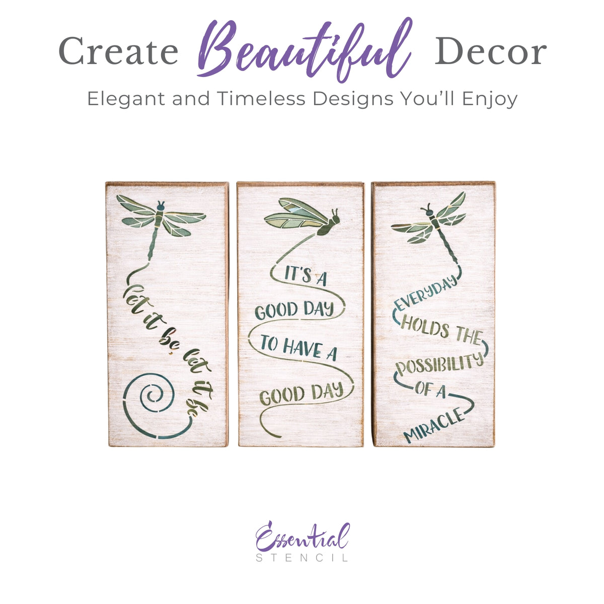 It's a Good Day Dragonfly Stencil Set (3pk)-Collaboration Bundle-Essential Stencil