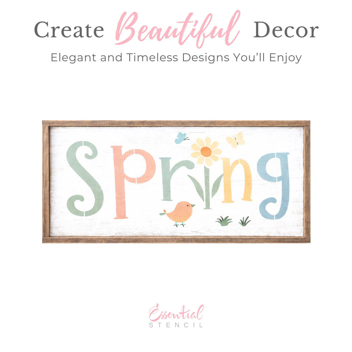 Spring 16"x7" Stencil-Spring-Essential Stencil